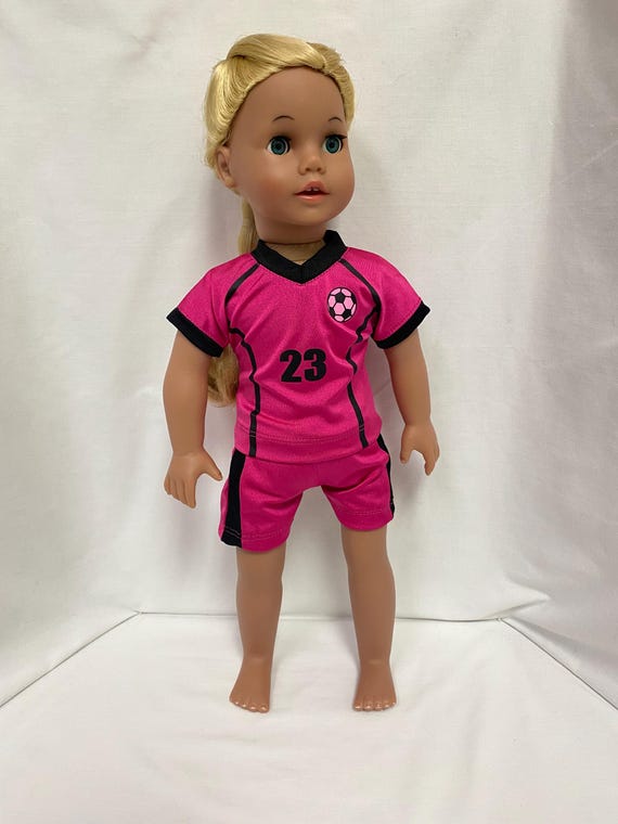 Hot Pink Soccer Outfit Uniform | Fits Most 18" Girl Dolls| 18 Inch Doll Clothes