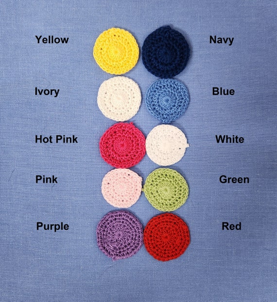 Crochet Round Appliques Medium 12pcs Choice of Color Scrapbook Cardmaking Crafts