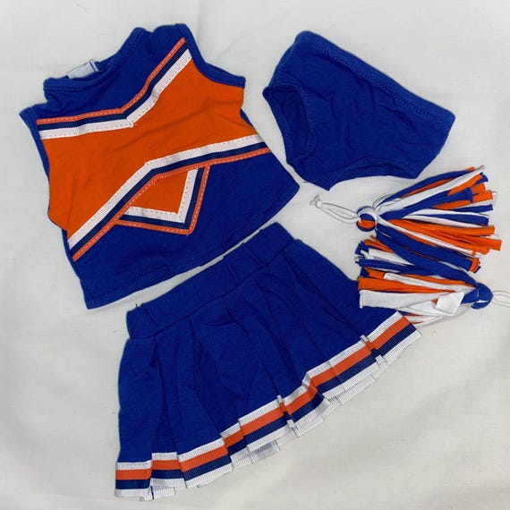 Blue and Orange Cheerleader Costume | Fits Most 18" Girl Dolls | 18 Inch Doll Clothes