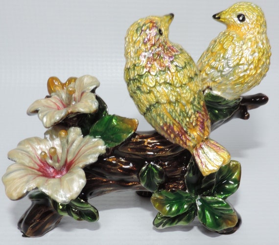 Birds on Perched a Flowering Branch Figurine