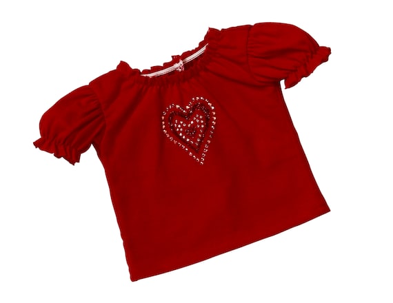 Rhinestone Hearts T-shirt | Fits Most 18" Girl Dolls | 18 Inch Doll Clothes