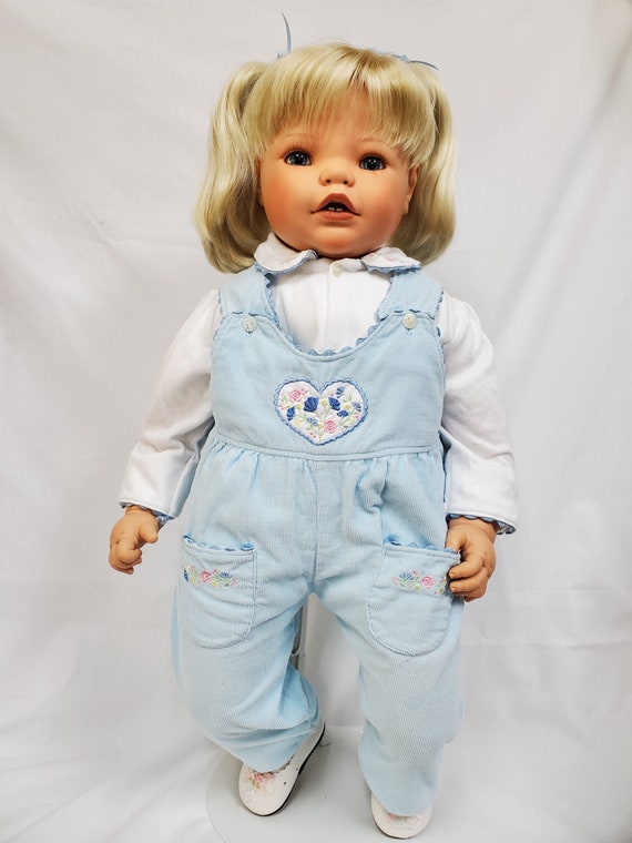 27" Big Kids Linda with Corduroy Overalls Outfit and Shoes |  Soft Body Doll