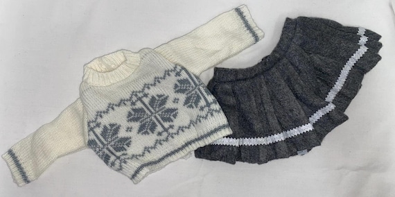 Grey and White Sweater Set | Fits Most 18" Dolls | 18 Inch Doll Clothes