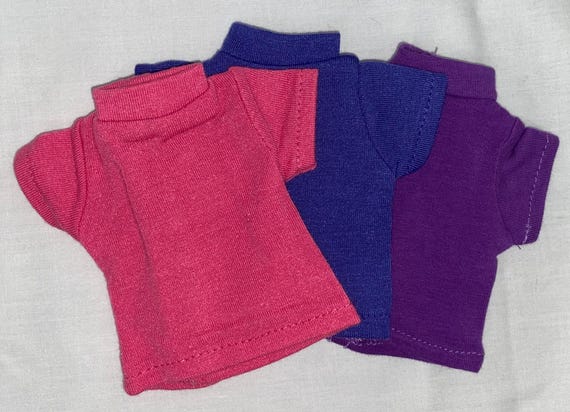 14.5" Set of 3 T-shirts in Pink, Purple, and Blue | 14.5" Doll Clothes | Fits 14.5 in Slim Body Dolls