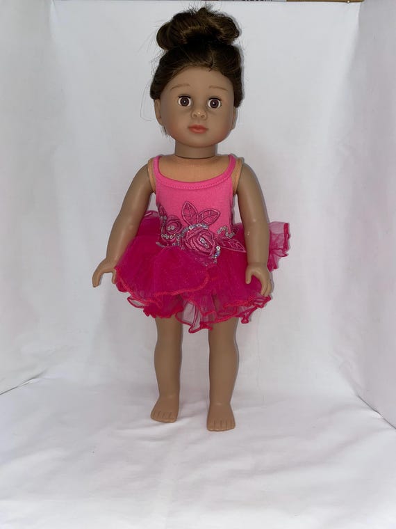Hot Pink Tutu Dress with Sequin Applique | Fits Most 18" Dolls | 18 Inch Doll Clothes