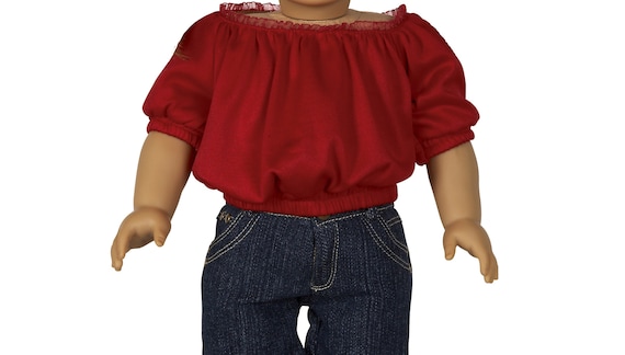 Slouchy Red Top | Fits Most 18" Girl Dolls | 18 Inch Doll Clothes