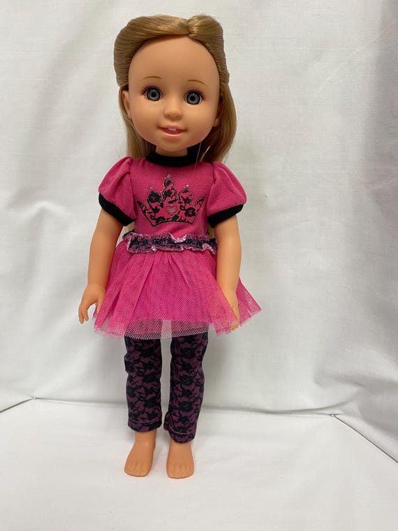 14.5" Hot Pink Princess Pants Set | 14.5" Doll Clothes | Fits 14.5 in Slim Body Dolls