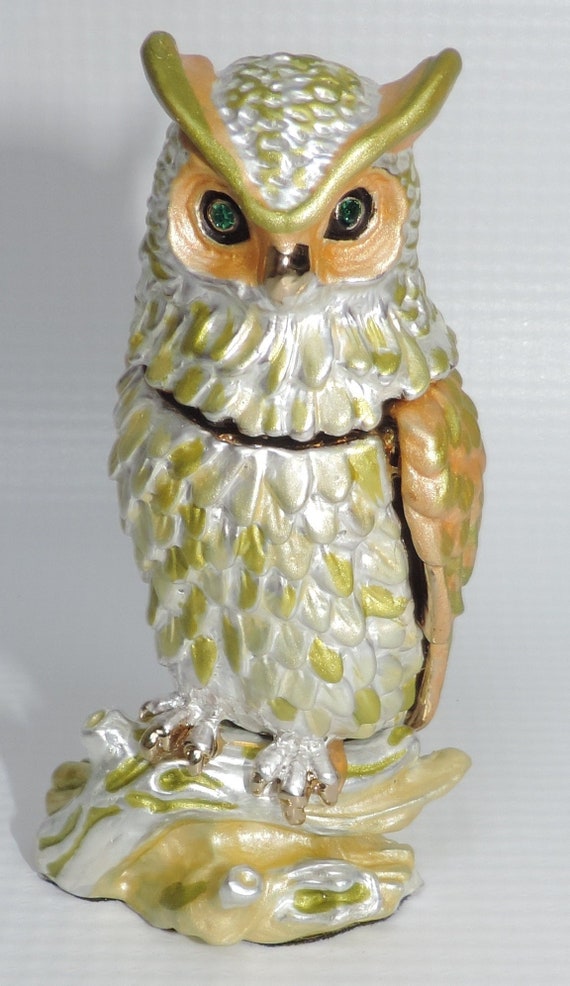 Gold and Silver Owl  Trinket Box