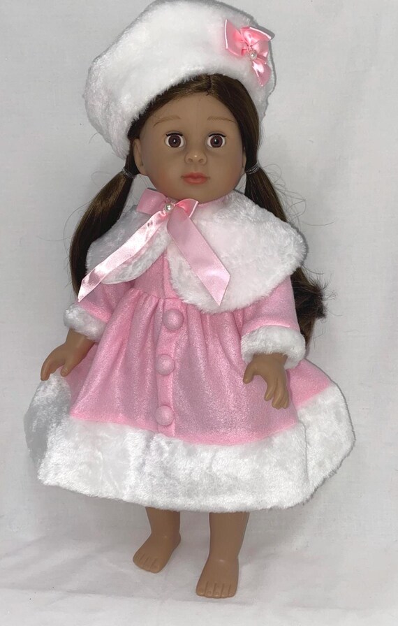 Pink and White Winter Dress Set| Fits Most 18" Dolls | 18 Inch Doll Clothes