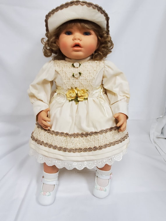 22" Kute Kids  Morgan Doll with Vintage Style Dress Set |  Soft Body Doll