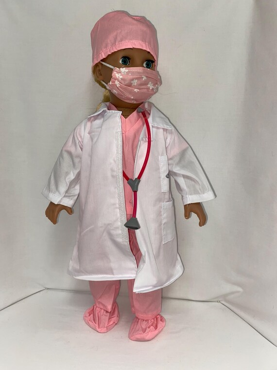 Pink Doctor Surgeon Outfit with Accessories | Fits Most 18" Dolls | 18 Inch Doll Clothes