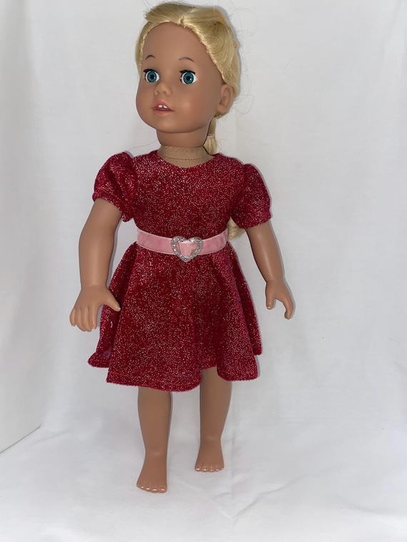 Red Sparkle Dress with Jacket  | Fits Most 18" Dolls | 18 Inch Doll Clothes