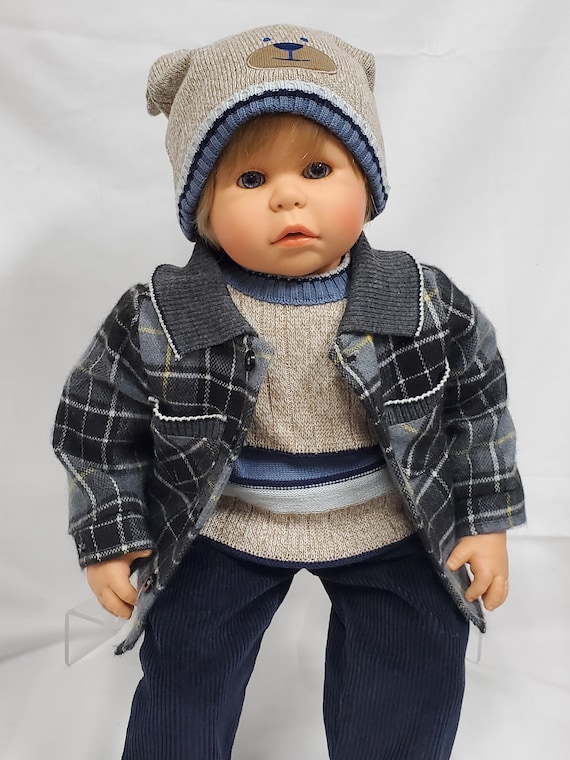 22" Kute Kids  Daniel Doll with Sweater and Jacket Set |  Soft Body Doll