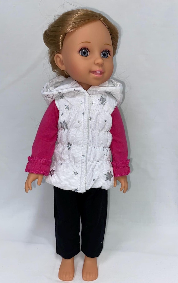 14.5" Star Print Puffer Vest Outfit | 14.5" Doll Clothes | Fits 14.5 in Slim Body Dolls
