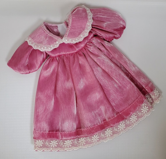 Rose Shimmer Dress with Lace Trim | Fits 14.5" Wellie and Similar Dolls |  14.5 Inch Doll Clothes