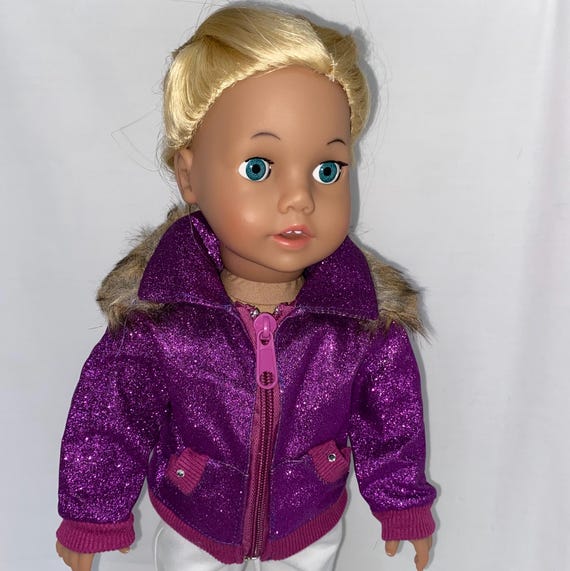 18" Purple Glitter Jacket | Fits Most 18" Dolls | 18 Inch Doll Clothes