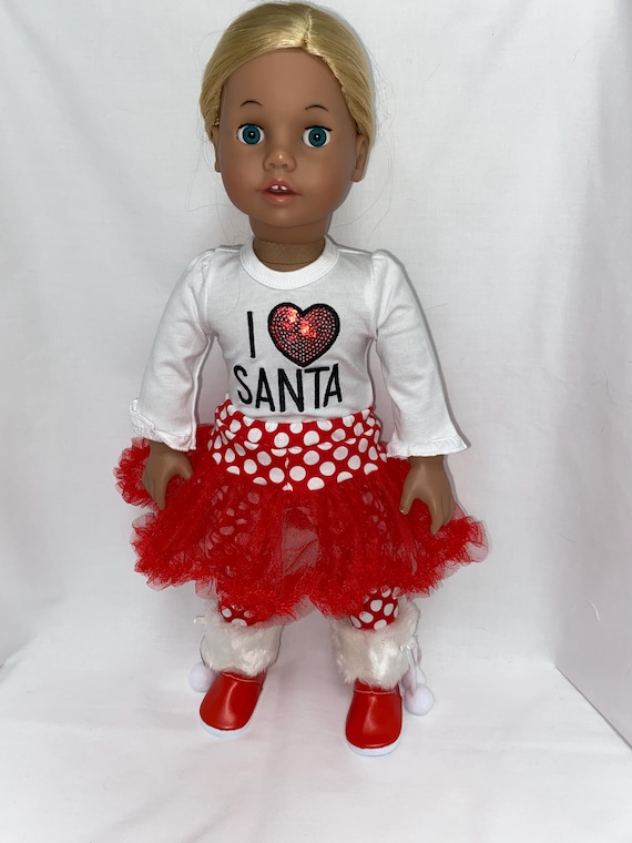 I  Love Santa Pants Set  | Fits Most 18" Dolls | 18 Inch Doll Clothes