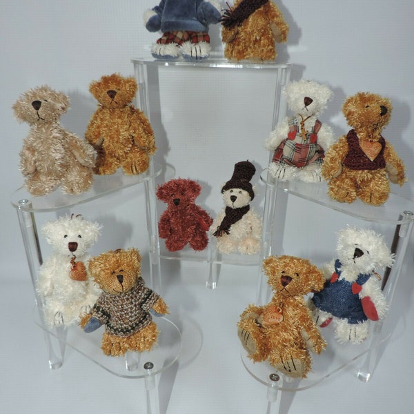 Miniature Teddy Bear Ornaments - 12 pc. Assorted Set