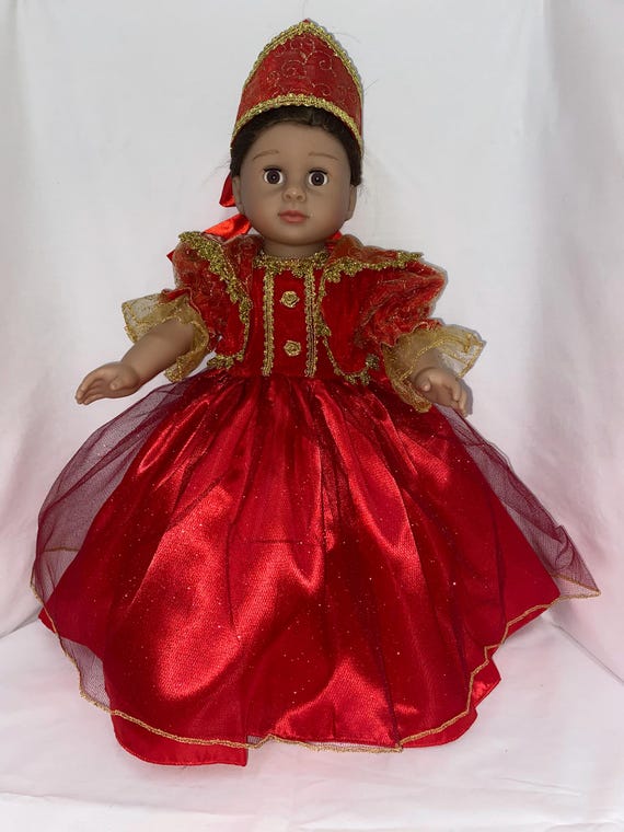 Red and Gold Ballgown | Fits Most 18" Girl Dolls | 18 Inch Doll Clothes
