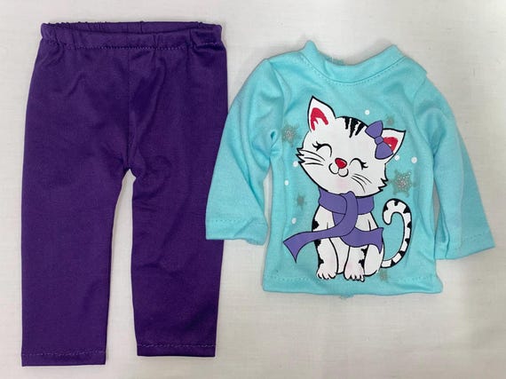 Snowflake Kitty Pants Set | Fits Most 18" Girl Dolls | 18 Inch Doll Clothes