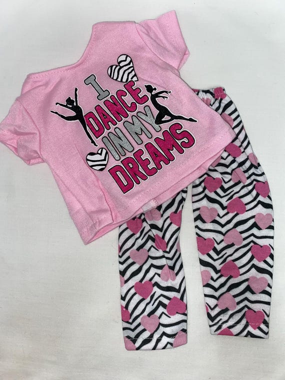 Zebra Print Dancing in Dreams Pajamas Set | Fits Most 18" Girl Dolls | 18 Inch Doll Clothes