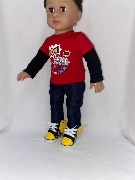 18" Super Heroes Boys Outfit  | Fits Most 18" Dolls | 18 Inch Doll Clothes