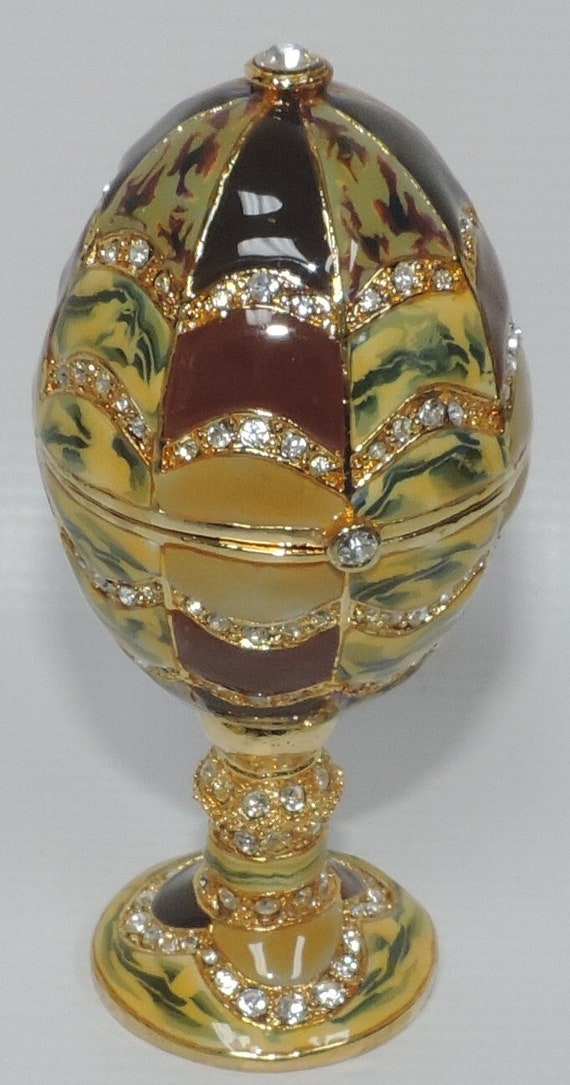 Ornate Egg on Pedestal Trinket Box