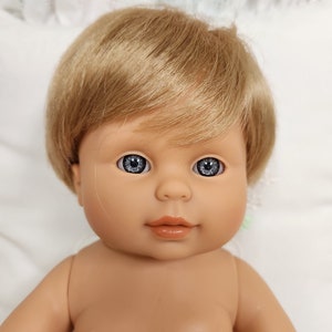 13.5 Tiny Baby Doll with Flannel Diaper Gender Neutral Doll White-Dark-Black-Asian Skin Tones White - Boy Hair