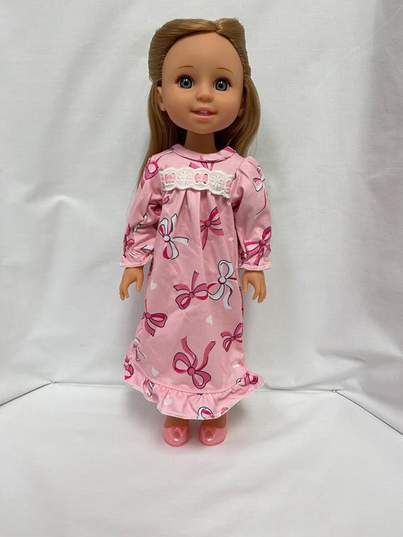 14.5" Pink Nightgown with Bow Pattern | 14.5" Doll Clothes | Fits 14.5" Slim Body Dolls