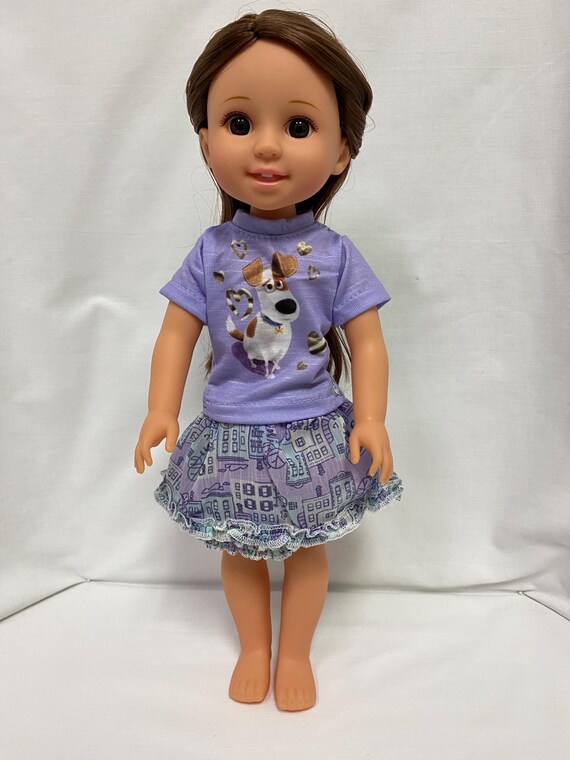 14.5" Purple Pets Skirt Set | 14.5" Doll Clothes | Fits 14.5 in Slim Body Dolls