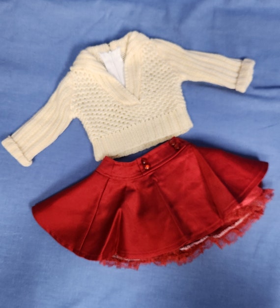 Red Skirt w/ Beige Sweater | Fits Most 18" Girl Dolls | 18 Inch Doll Clothes