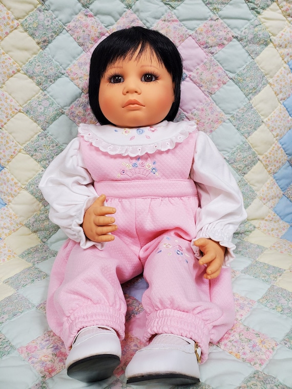 22" Kute Kids Tara with Pink Overalls Outfit and Shoes |  Soft Body Doll