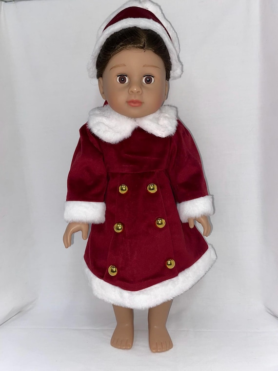 Red Coat with Faux Fur Trim Set | Fits Most 18" Girl Dolls | 18 Inch Doll Clothes