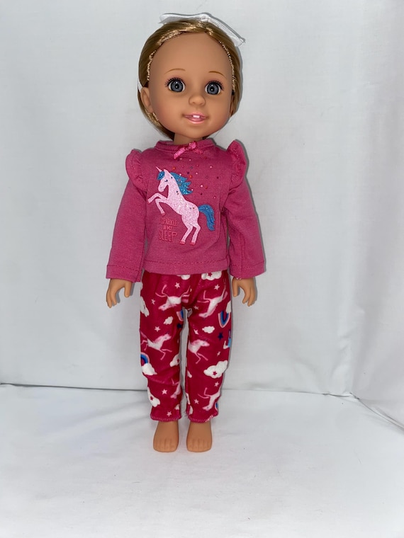 14.5" Rainbows and Unicorns Pajama Set | 14.5" Doll Clothes | Fits 14.5 in Slim Body Dolls