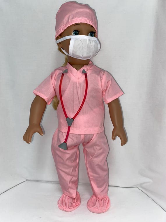 Pink Doctor Surgeon Outfit with Accessories | Fits Most 18" Dolls | 18 Inch Doll Clothes