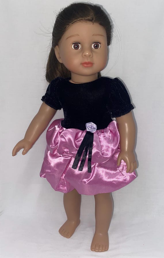 Velvet and Satin Party Bubble Dress | Fits Most 18" Girl Dolls | 18 Inch Doll Clothes