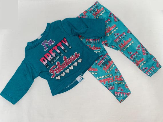 Teal "Pretty Fabulous" Pajamas Set | Fits Most 18" Girl Dolls | 18 Inch Doll Clothes