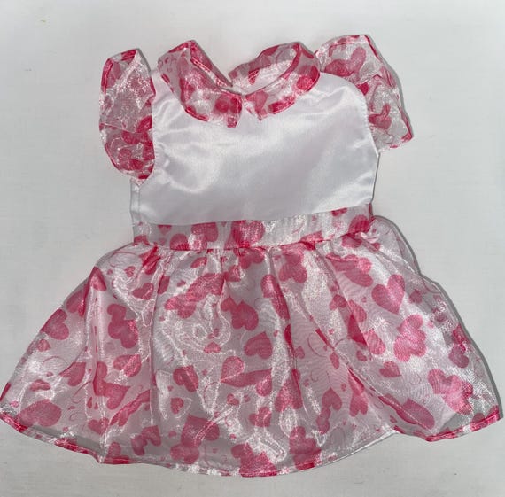 Pink and White Heart Print Dress  | Fits Most 18" Dolls | 18 Inch Doll Clothes