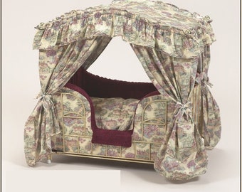 Lazy Paws Designer Canopy Pet Bed - French Country w/Gold Frame