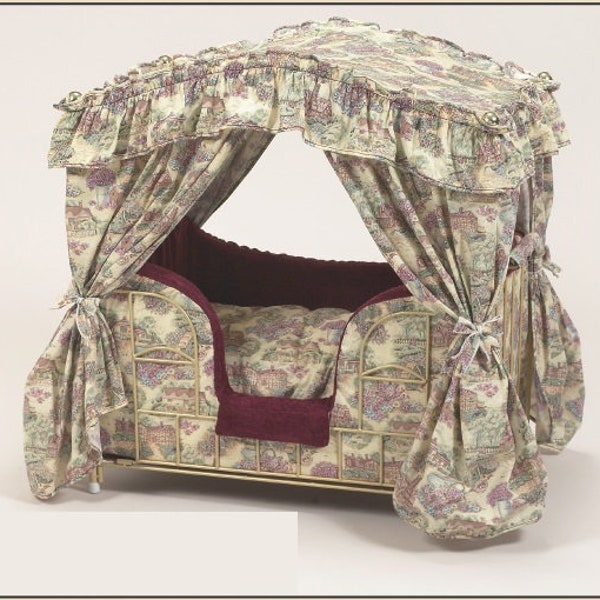 Lazy Paws Designer Canopy Pet Bed - French Country w/Gold Frame