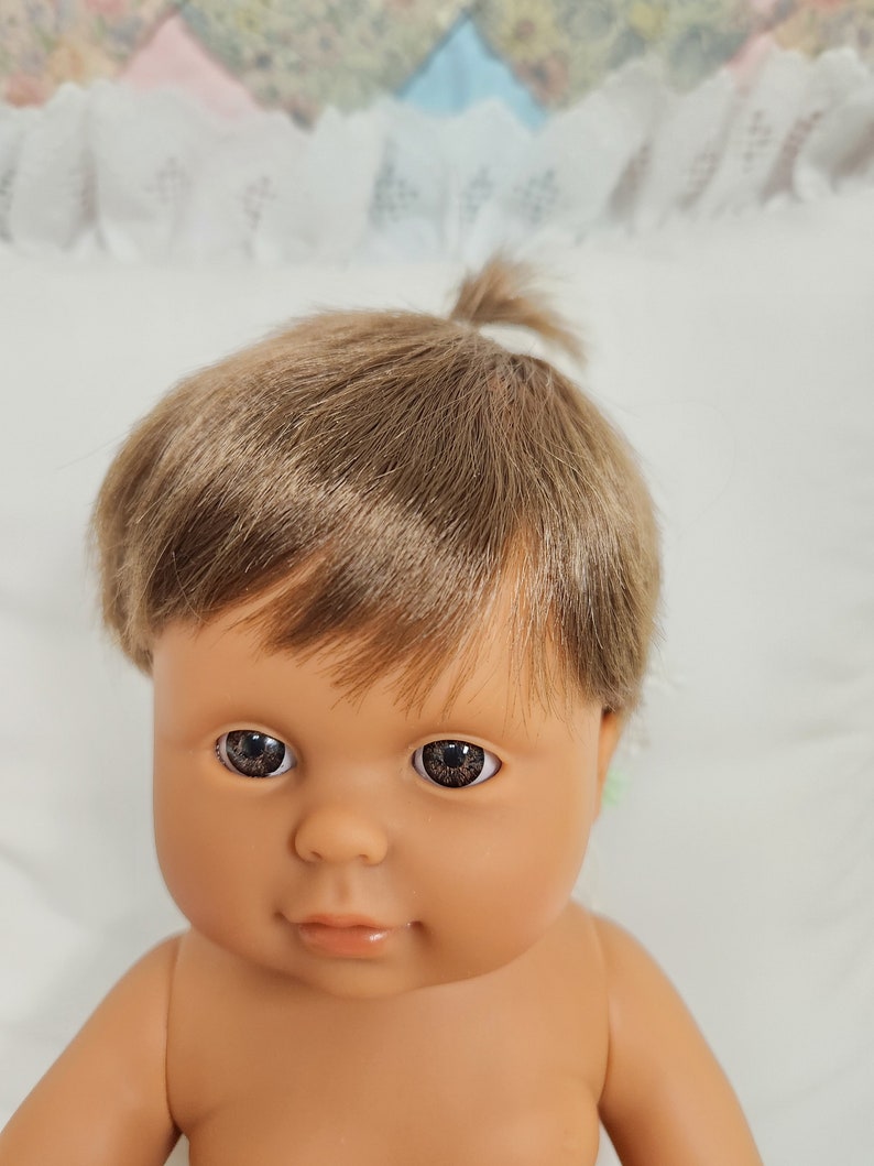 13.5 Tiny Baby Doll with Flannel Diaper Gender Neutral Doll White-Dark-Black-Asian Skin Tones Dark - Girl Hair