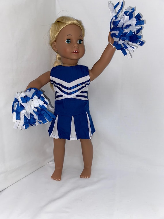Blue and White Cheerleader Costume | Fits Most 18" Girl Dolls | 18 Inch Doll Clothes