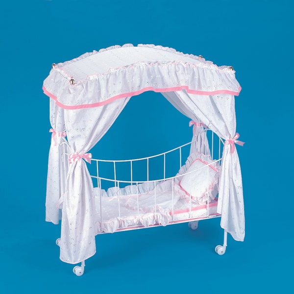 Deluxe Canopy Doll Bed - Fits Dolls up to 22"