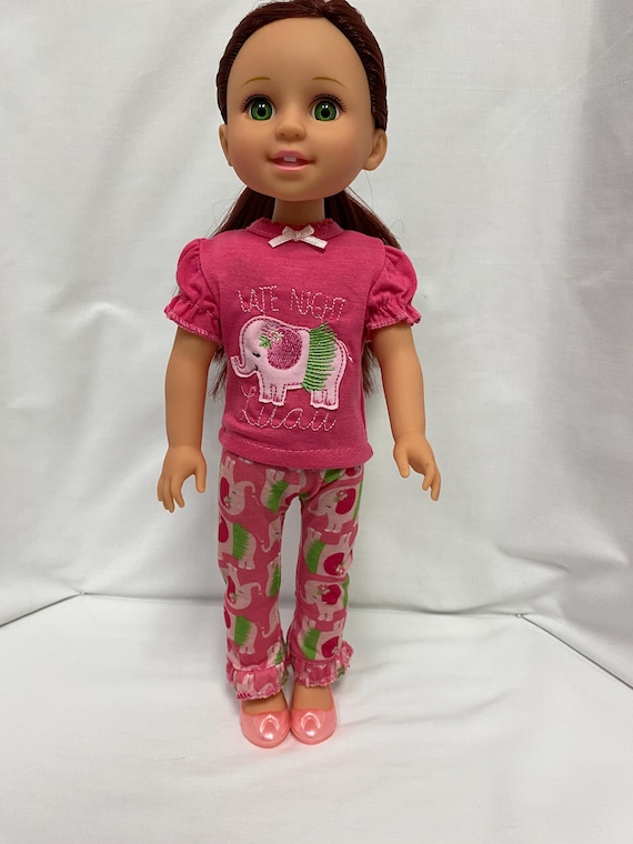 14.5"  Hot Pink Elephant Pants Set Pajamas | 14.5" Doll Clothes | Fits 14.5 in Slim Body Dolls