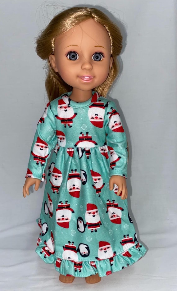 14.5" Choice of Plaid or Santa Flannel Nightgown   | 14.5" Doll Clothes | Fits 14.5" Slim Body Dolls
