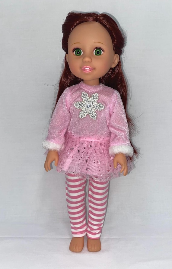 14.5" Pink and White Snowflake Pants Set | 14.5" Doll Clothes | Fits 14.5 in Slim Body Dolls
