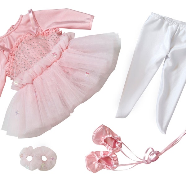 Ballet Ensemble with Tights and Ballet Shoes | Fits Most 18" Girl Dolls | 18 Inch Doll Clothes