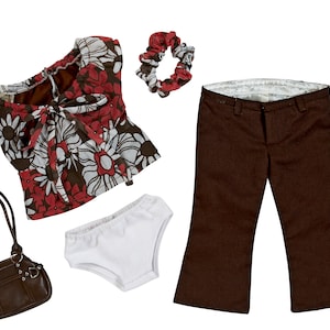 Floral Blouse with Pants Set | Fits Most 18&quot; Girl Dolls | 18 Inch Doll Clothes