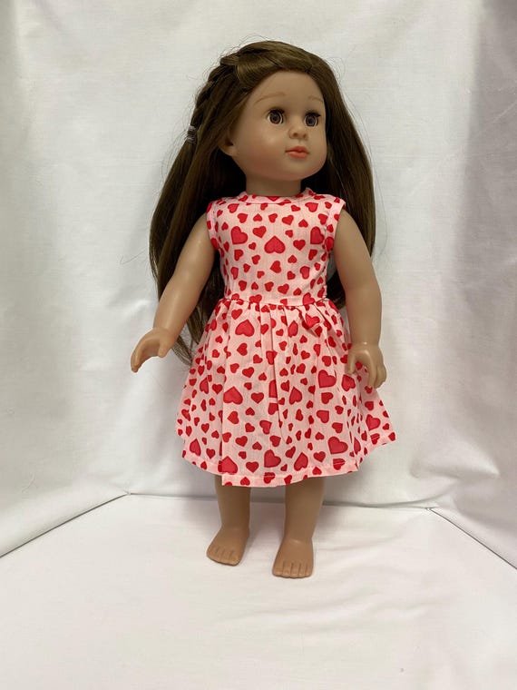 Red Heart Valentine Dress | Fits Most 18" Dolls | 18 Inch Doll Clothes