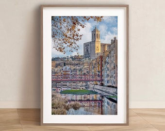 Girona Travel Poster, Catalonia Prints, Spain Wall Art - DIGITAL PRINT, Downloadable Photography